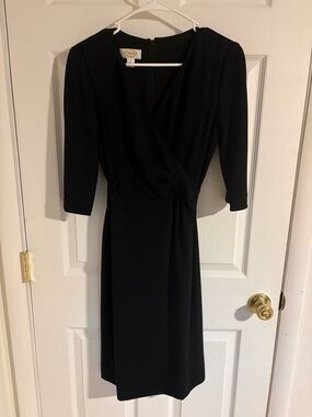 Talbots Black Long-Sleeve Wrap Dress